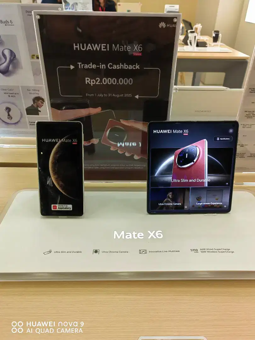 Huawei Mate X6 12/512GB Tukar Tambah Cashback hingga 2. Juta
