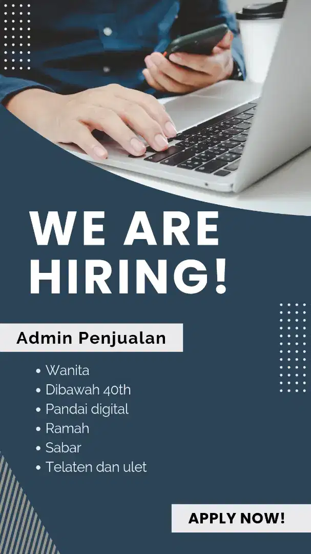 Dibutuhkan Admin Online Shop