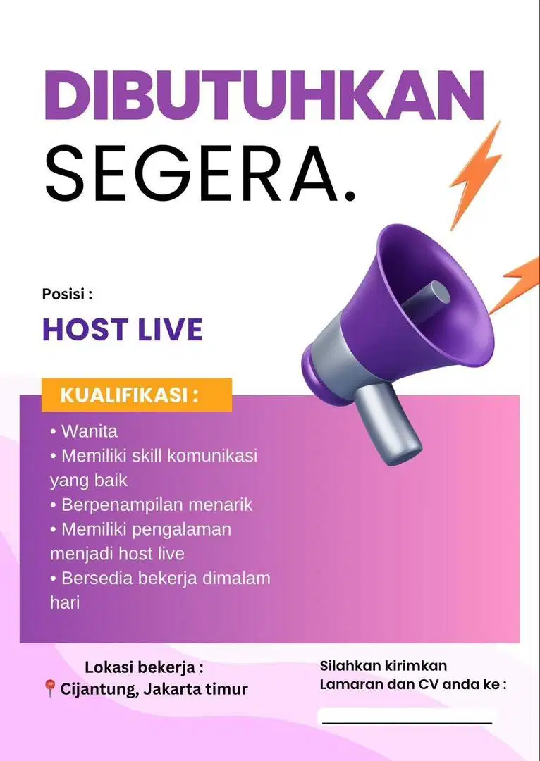 Loker Part Time Host Live