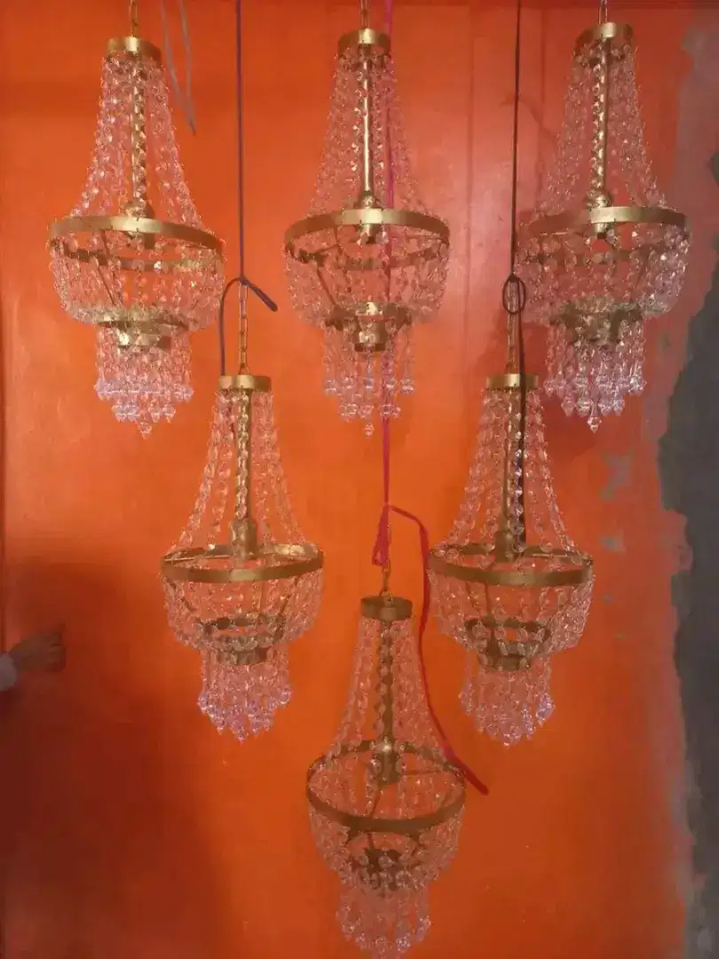 Lampu gantung dekorasi kristal akrilik lampu hias lebar 20 tinggi 45