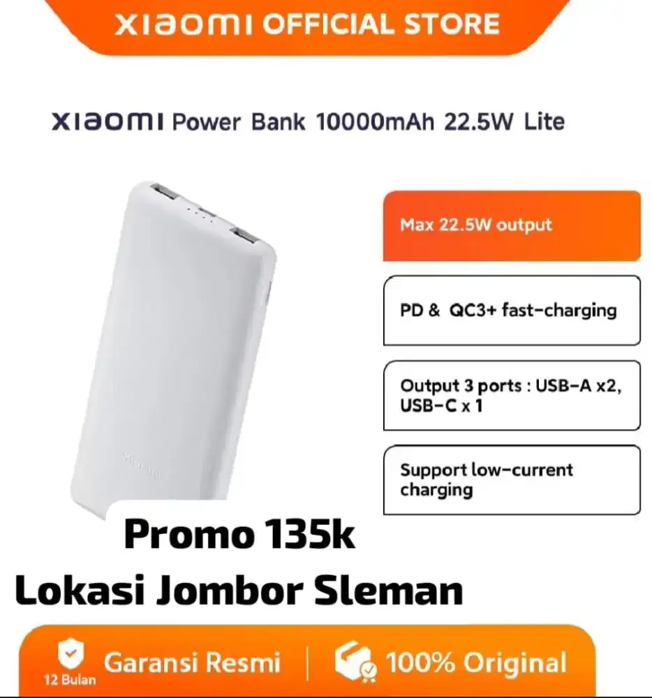 Powerbank Xiaomi 10000mah 22,5watt ( GARANSI RESMI 12bln )