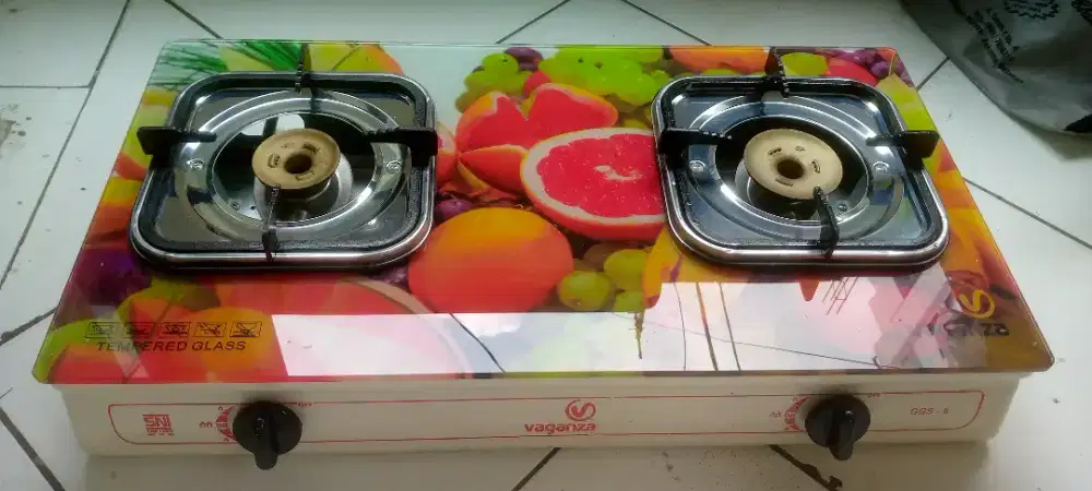 Kompor Kaca Buah Vaganza + Regulator + Selang & Pemasangan Gratis.