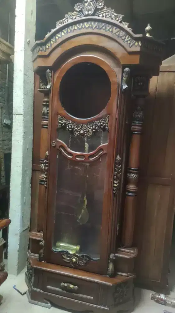 Jam hias jam gadang mawar kayu jati asli