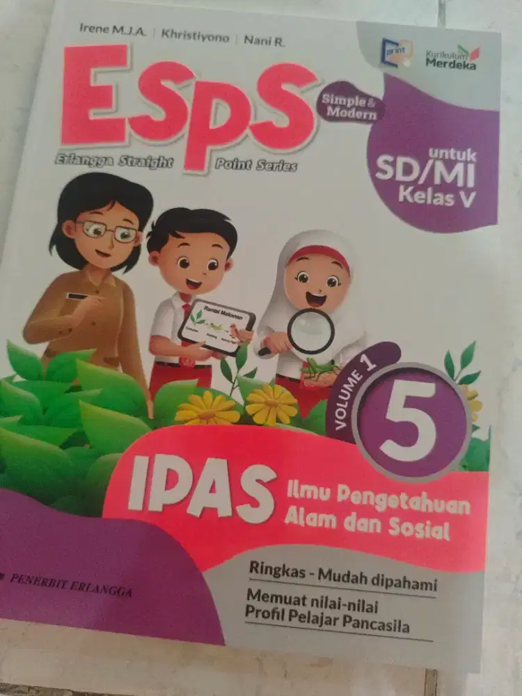 Buku IPAS kelas 5sd penerbit Erlangga kurikulum merdeka baru