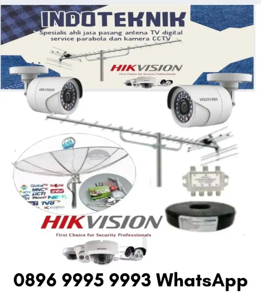 Ahli jasa pasang antena TV digital service parabola dan camera CCTV