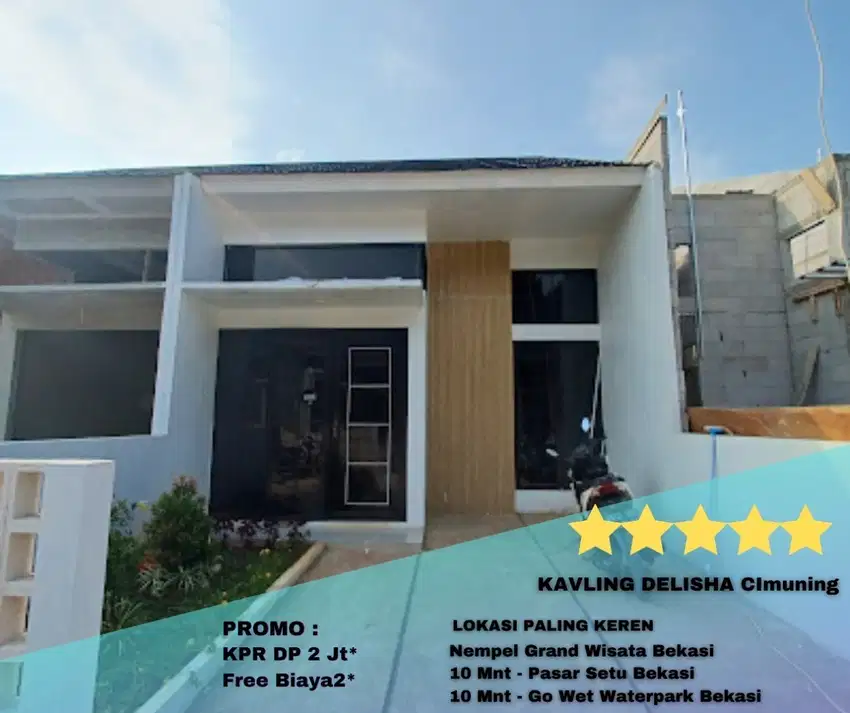 Hanya DP 2Jt Rumah Keren Kavling Delisha Nempel Grand Wisata Bekasi