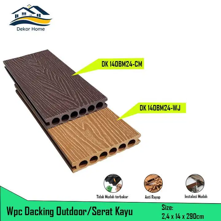 Wpc Dacking lantai Outdoor serat kayu ukuran 290cm