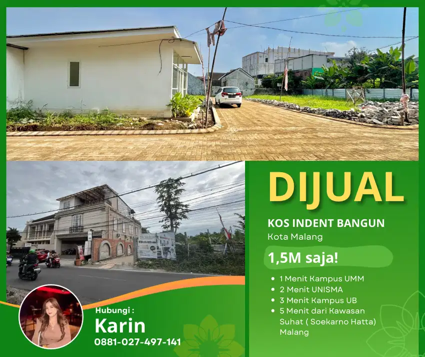 JUAL KOS INDENT MALANG MURAH 1 MENIT UMM