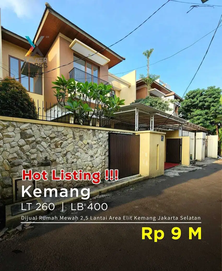 Di jual rumah 2,5 lantai siap huni di  kemang bebas banjir jaksel