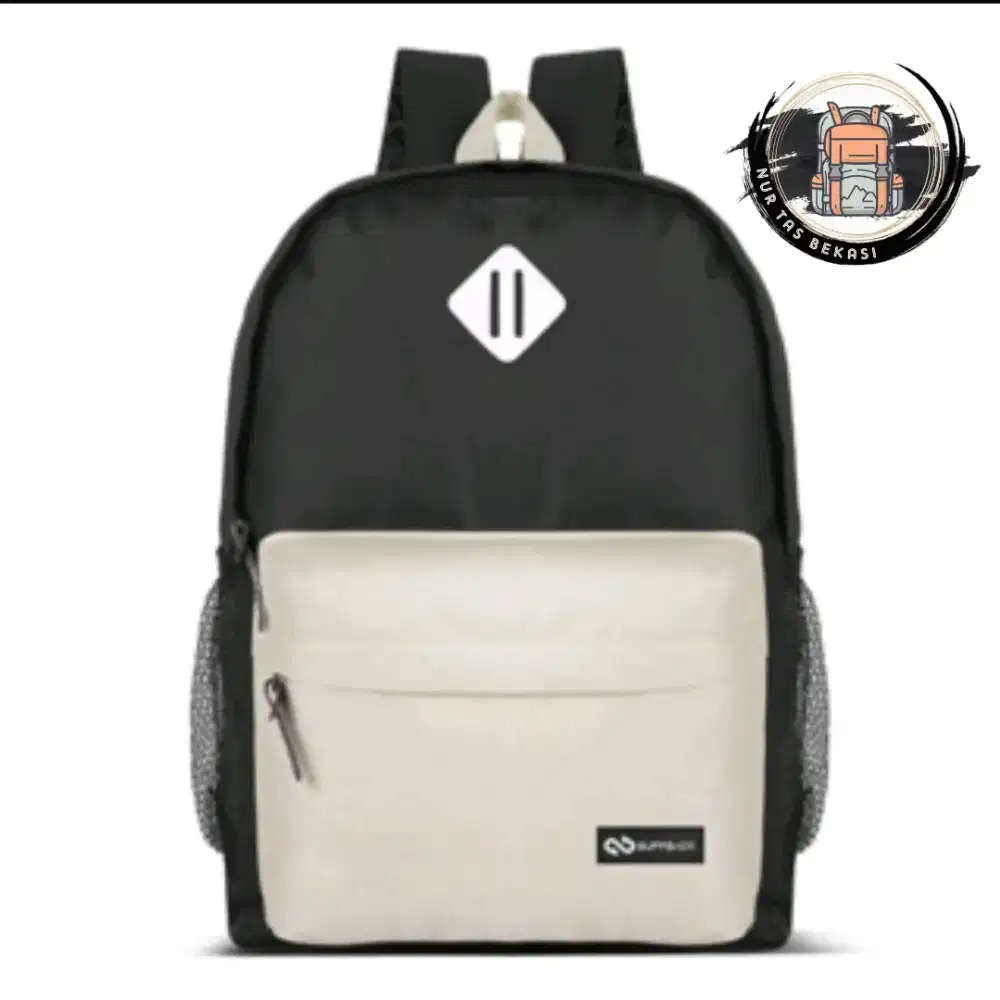 Tas ransel sekolah anak hitam putih