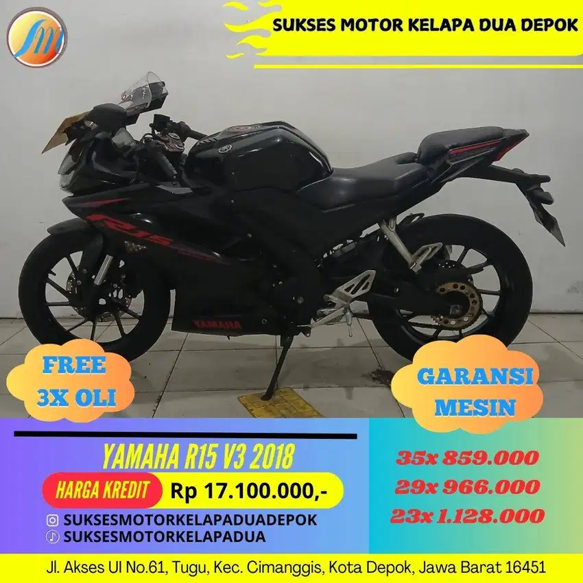 YAMAHA R15 V3 2018 CASH/KREDIT DP MULAI 500RB AJA
