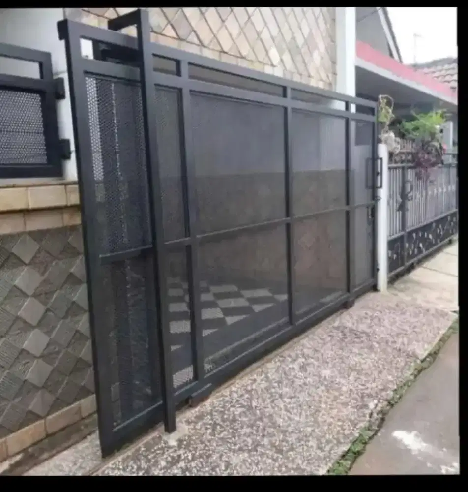 Pagar geser model kawat expanded