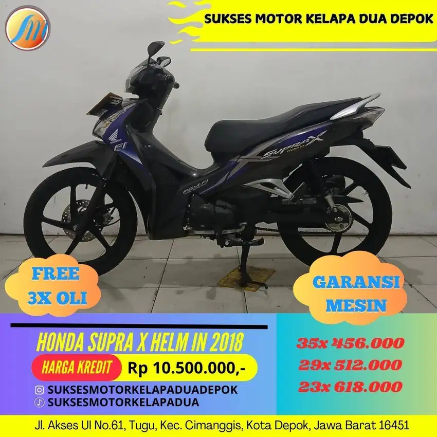 HONDA SUPRA X HELM IN 2018 CASH/KREDIT SYARAT MUDAH KTP/KK