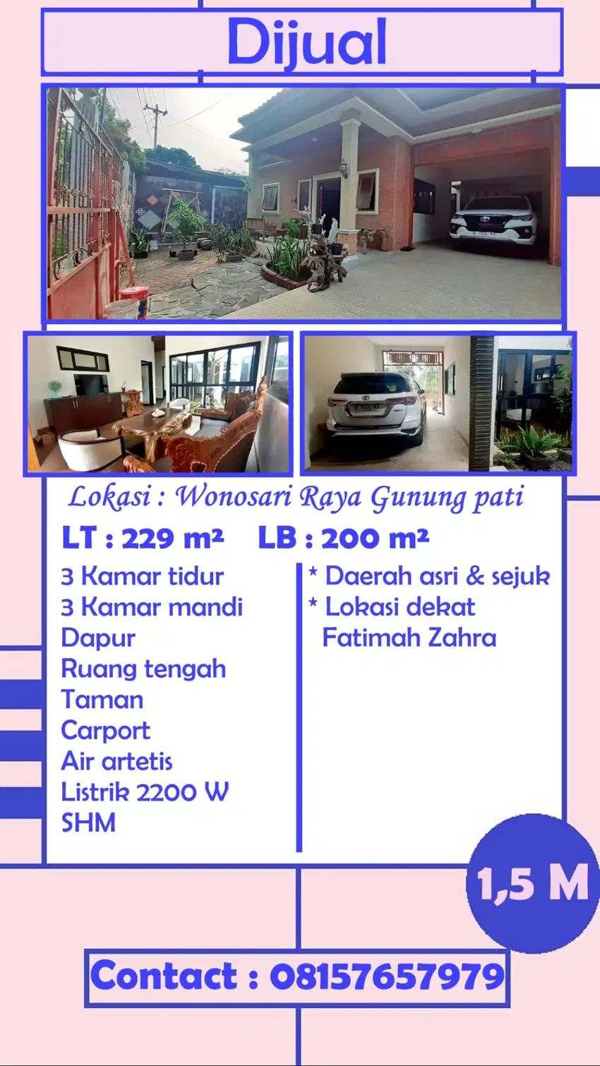 Dijual Cepat Rumah 1LT Wonosari