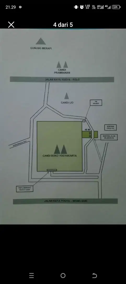 Dijual tanah SHM pekarangan dkt candi Boko Sambirejo Prambanan