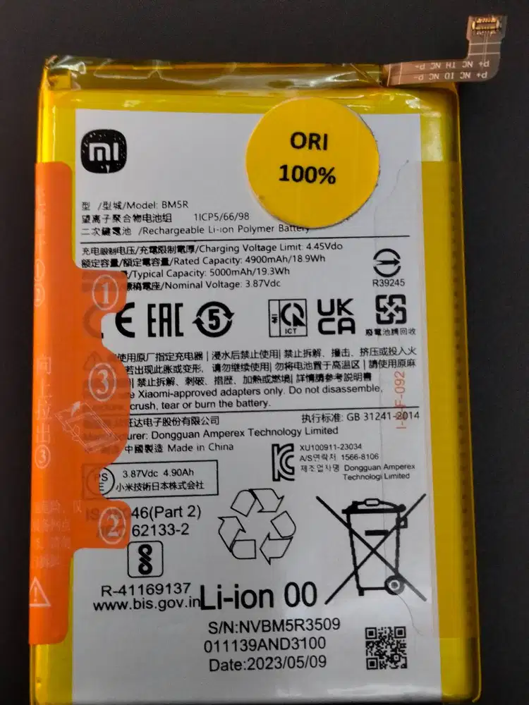 Baterai XIAOMI REDMI 12 Baterai POCO M6 PRO 5G BM5R ORIGINAL