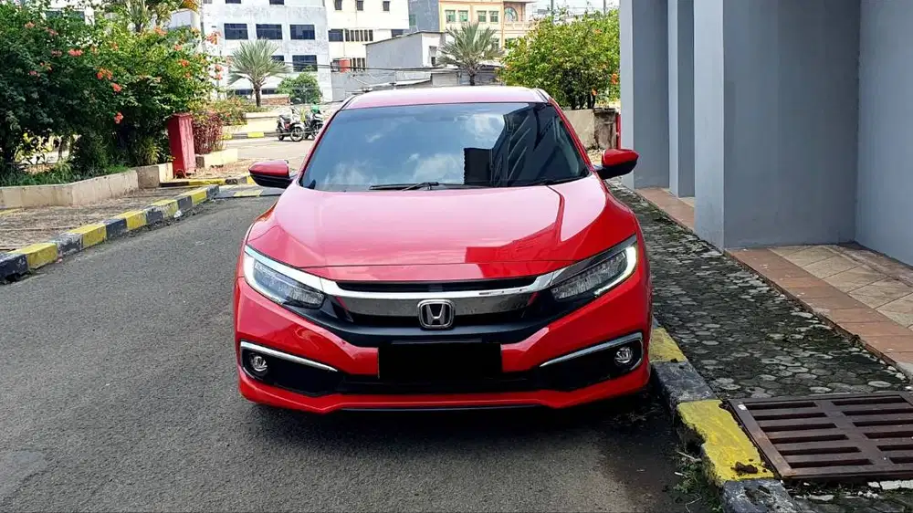 Honda Civic ES Sedan 1.5 TC Turbo CVT AT Merah 2019 Low Km 42Rb Record