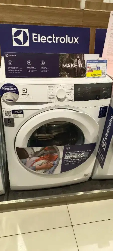 Mesin Cuci Electrolux Front Loading 8Kg (Kredit Tanpa DP)