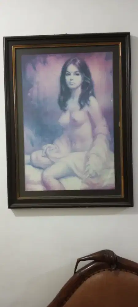 Lukisan Print Lama wanita astethic Jadoel Langka