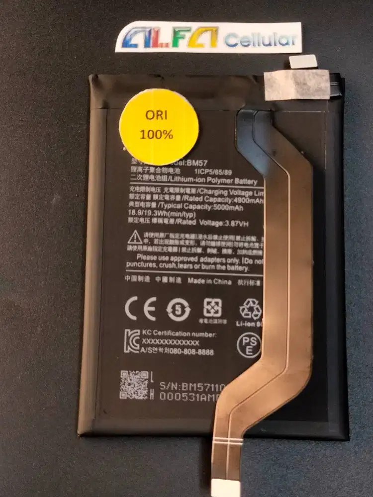 Baterai POCO X3 GT / Baterai XIAOMI NOTE 10 PRO 5G Batery BM57 ORIGINA