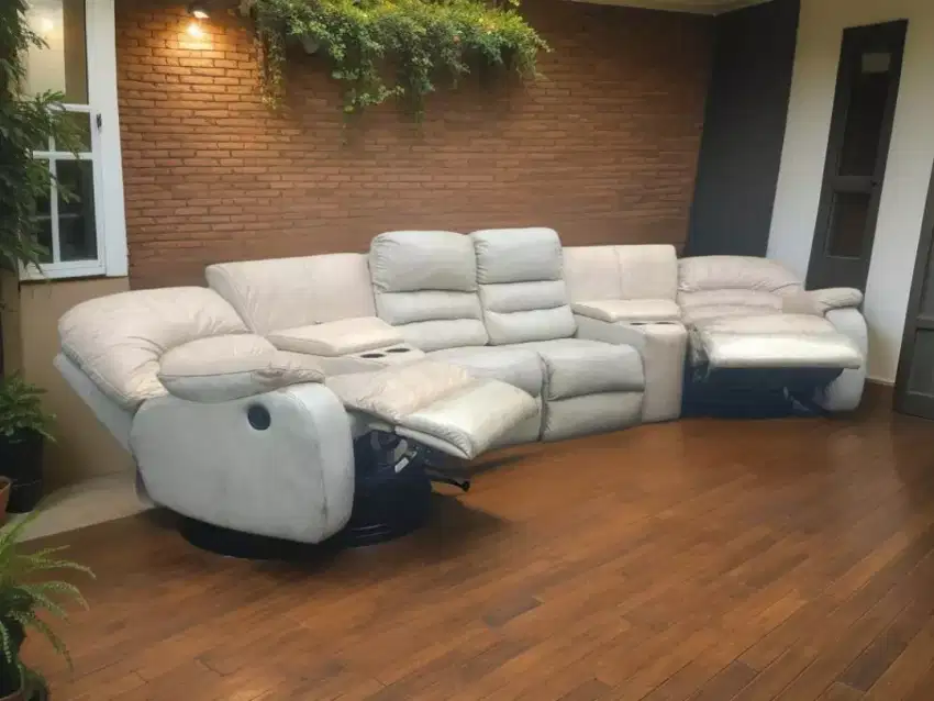 Sofa Reclining Cheers Informa Curve with 2 table box cup holder