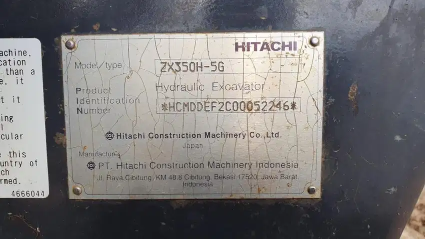 Excavator hitachi zaxis 350-5g tahun 2019