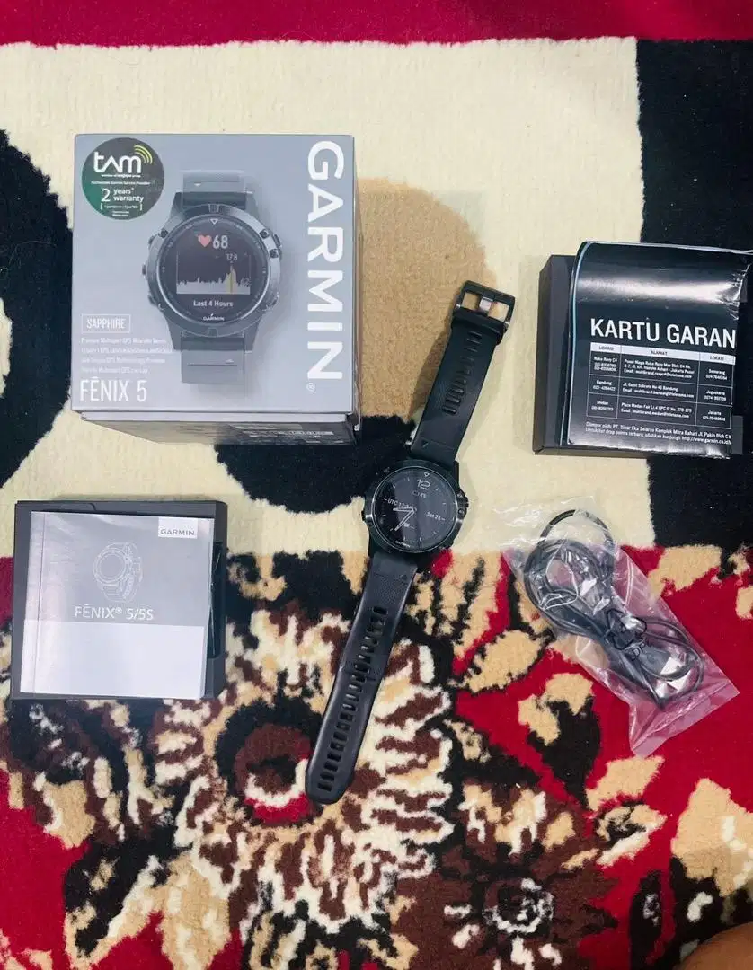 Garmin fenix 5 ori sapphire full set