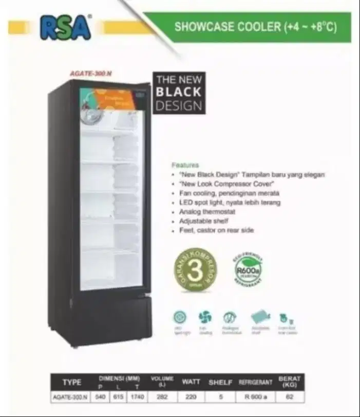 Cooler Showcase RSA Agate-300 N – Display Elegan, Dingin Maksimal!