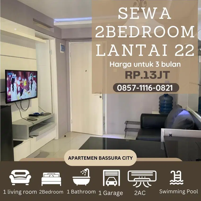 2 kamar sewa furnish tower baru apartemen bassura city