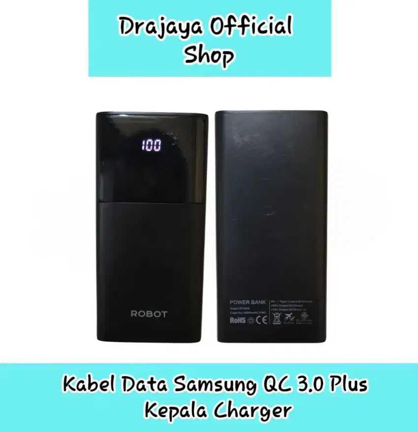 Robot Powerbank RT190S 10.000mAh LED Dual Input & Output Type-C/Micro