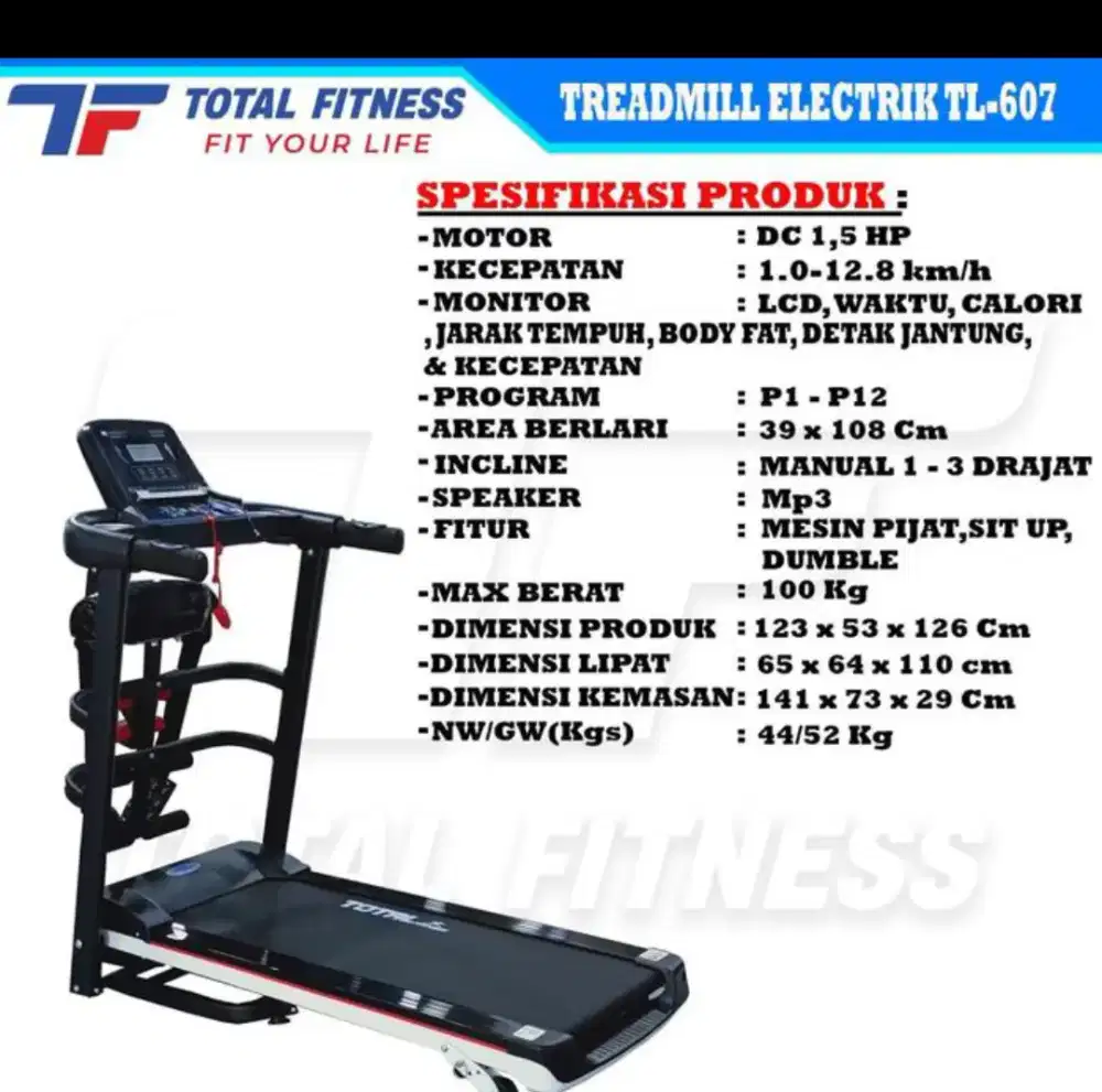 Treadmill elektrik tl 607