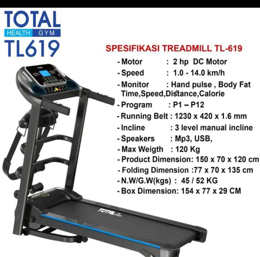 Treadmill elektrik tl 619