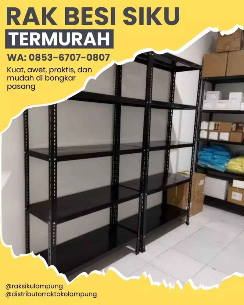 Rak Toko Besi Siku Siku Lubang 5 Susun