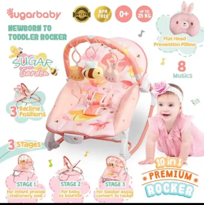Sugar baby 10 in 1Premium Rocker Bouncer