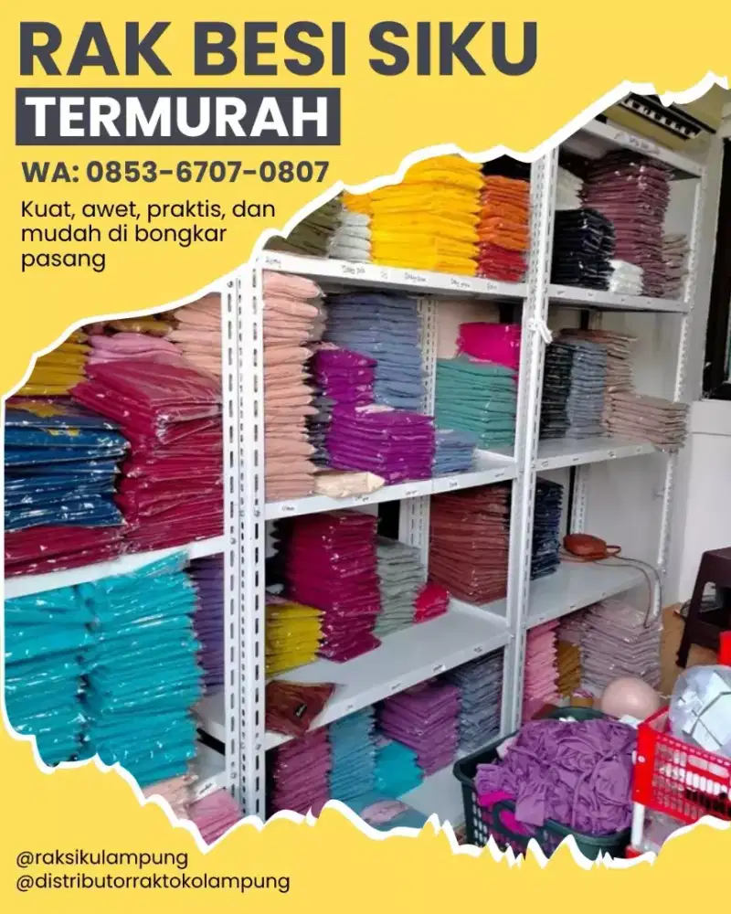 Rak Minimarket Besi Siku Lubang 5 Susun