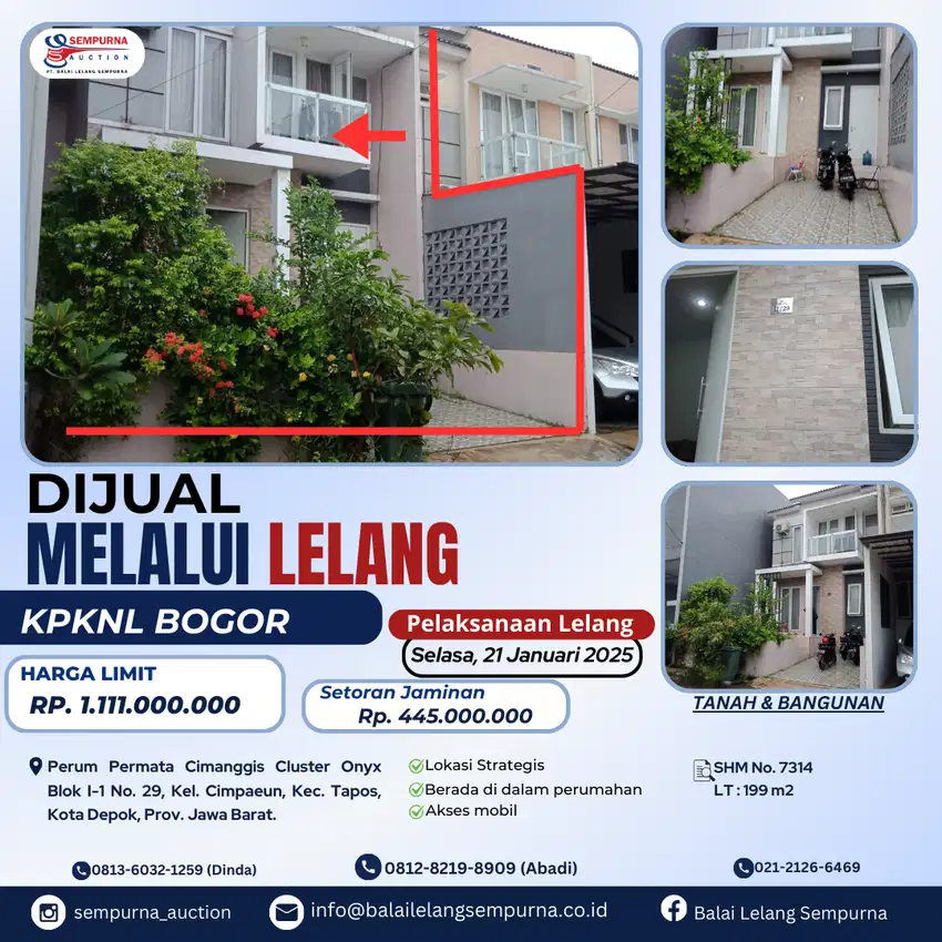 Di Jual Melalui Lelang Rumah Tinggal Mewah Di Kota Depok