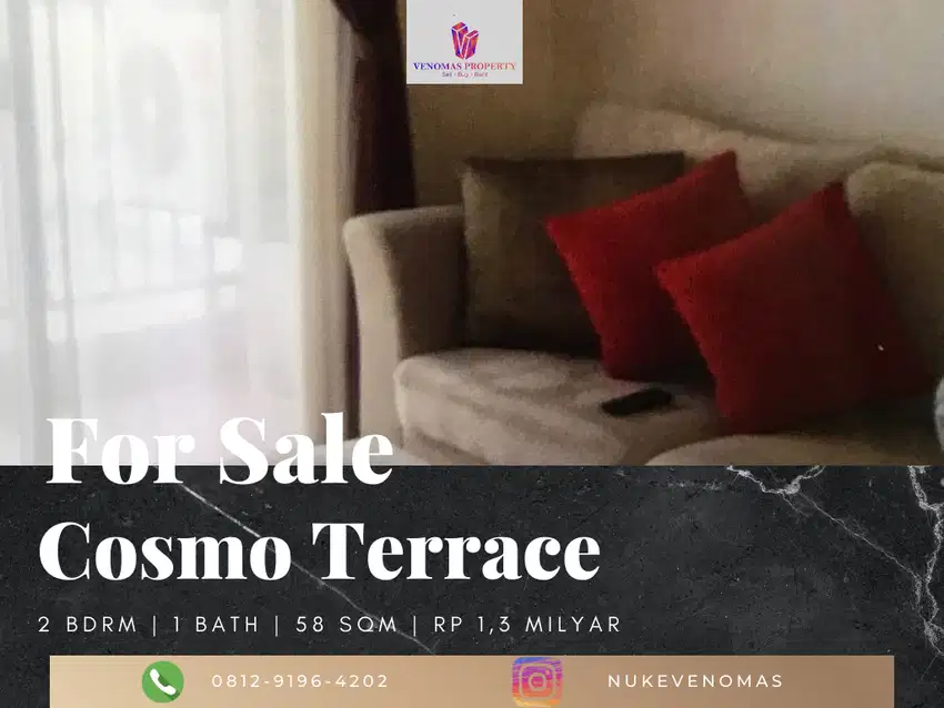 Dijual Apartement Cosmo Terrace 2BR Full Furnished Kamar Hook