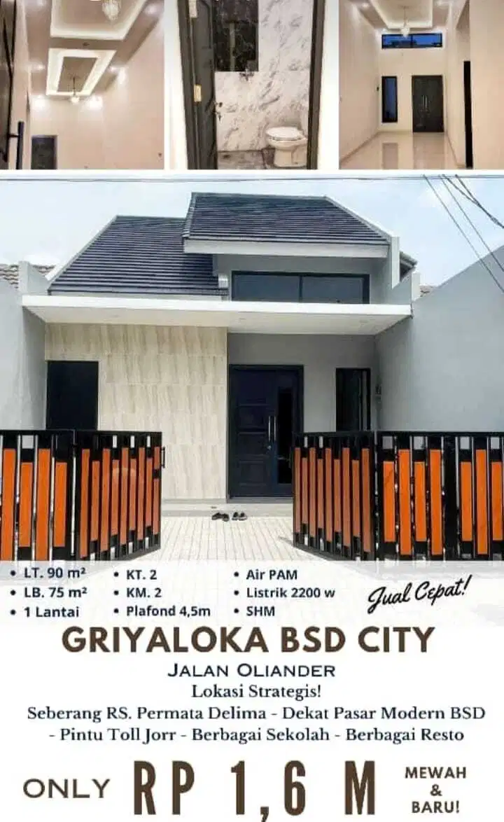 Di Jual Rumah Baru, Siap Huni di Griya Loka - BSD City.