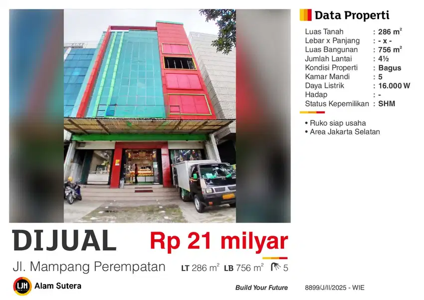 Dijual Ruko Mampang Prapatan Raya JakSel Cocok Buat Kantor/Usaha