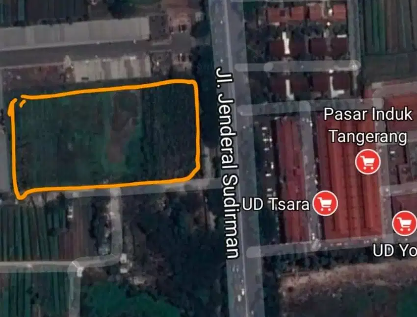 Dijual tanah dibawah NJOP di Jalan Sudirman,Tanah Tinggi,Tangerang