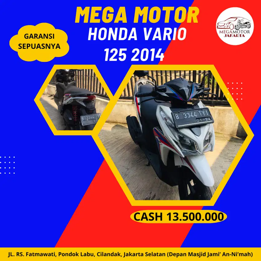 HONDA VARIO 125 2014 CASH KREDIT JAMINAN GARANSI SEPUASNYA