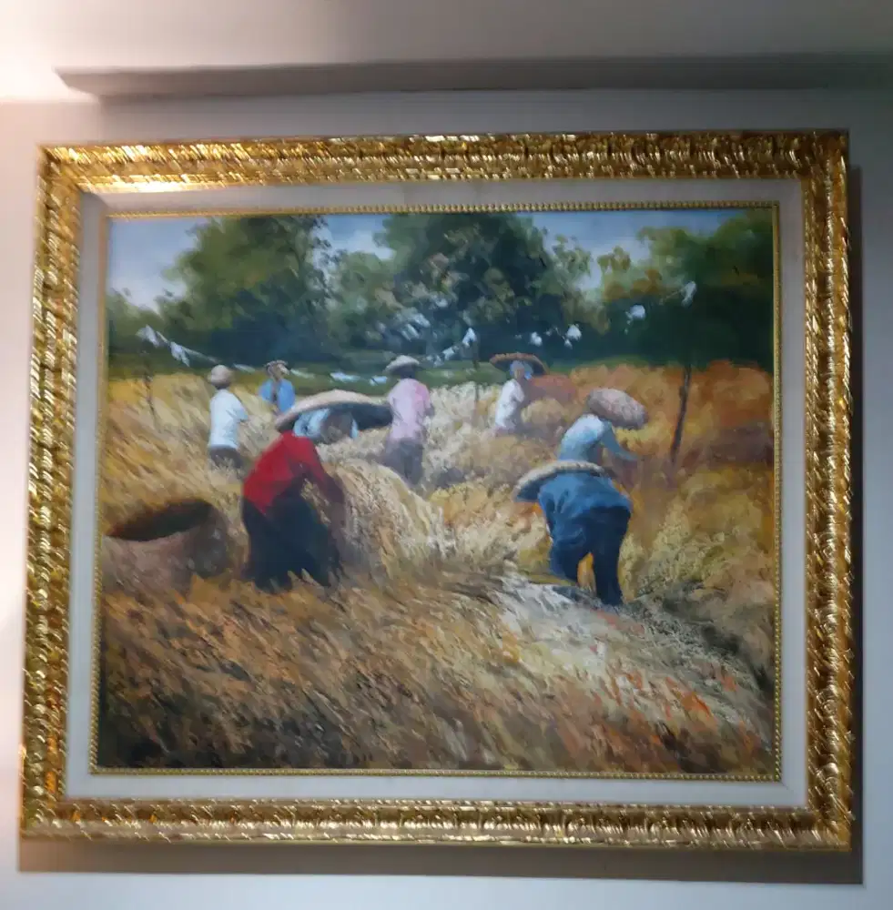 Jual cepat lukisan petani asli tangan