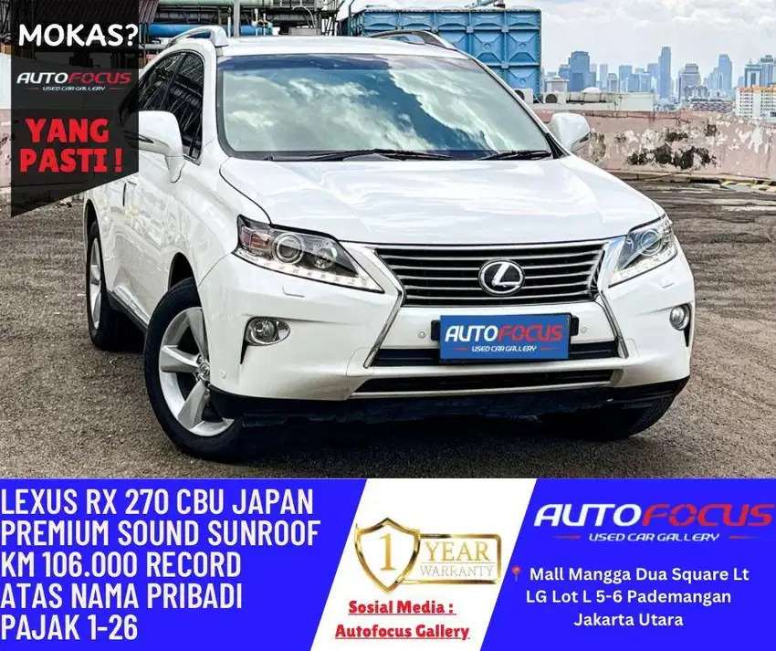 Lexus RX 270 CBU Hongkong Version Premium Sound Sunroof White on beige