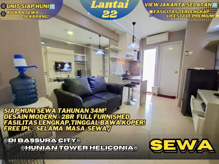 Sewa Tahunan: 2BR Furnished Tower Baru Di Bassura City Harga Termurah!