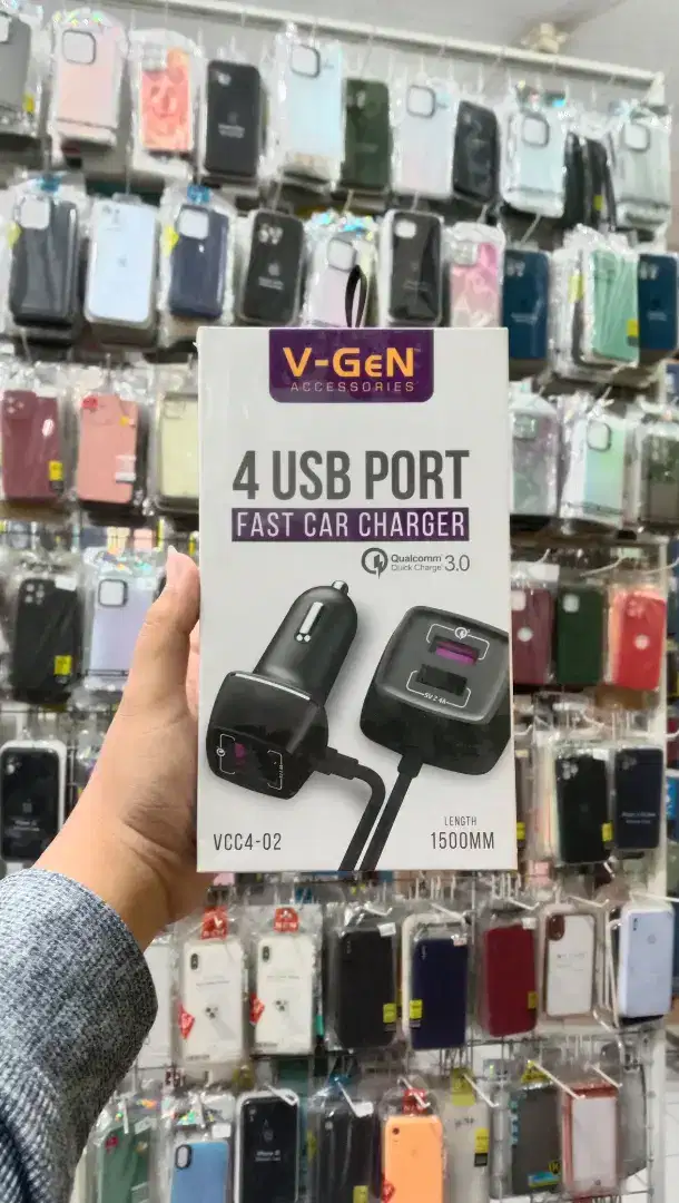 V-GEN Accessories 4 USB Port Fast Car Charging