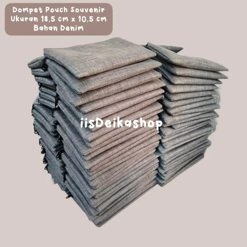 SOUVENIR POUCH DENIM MURAH  DOMPET CANTIK