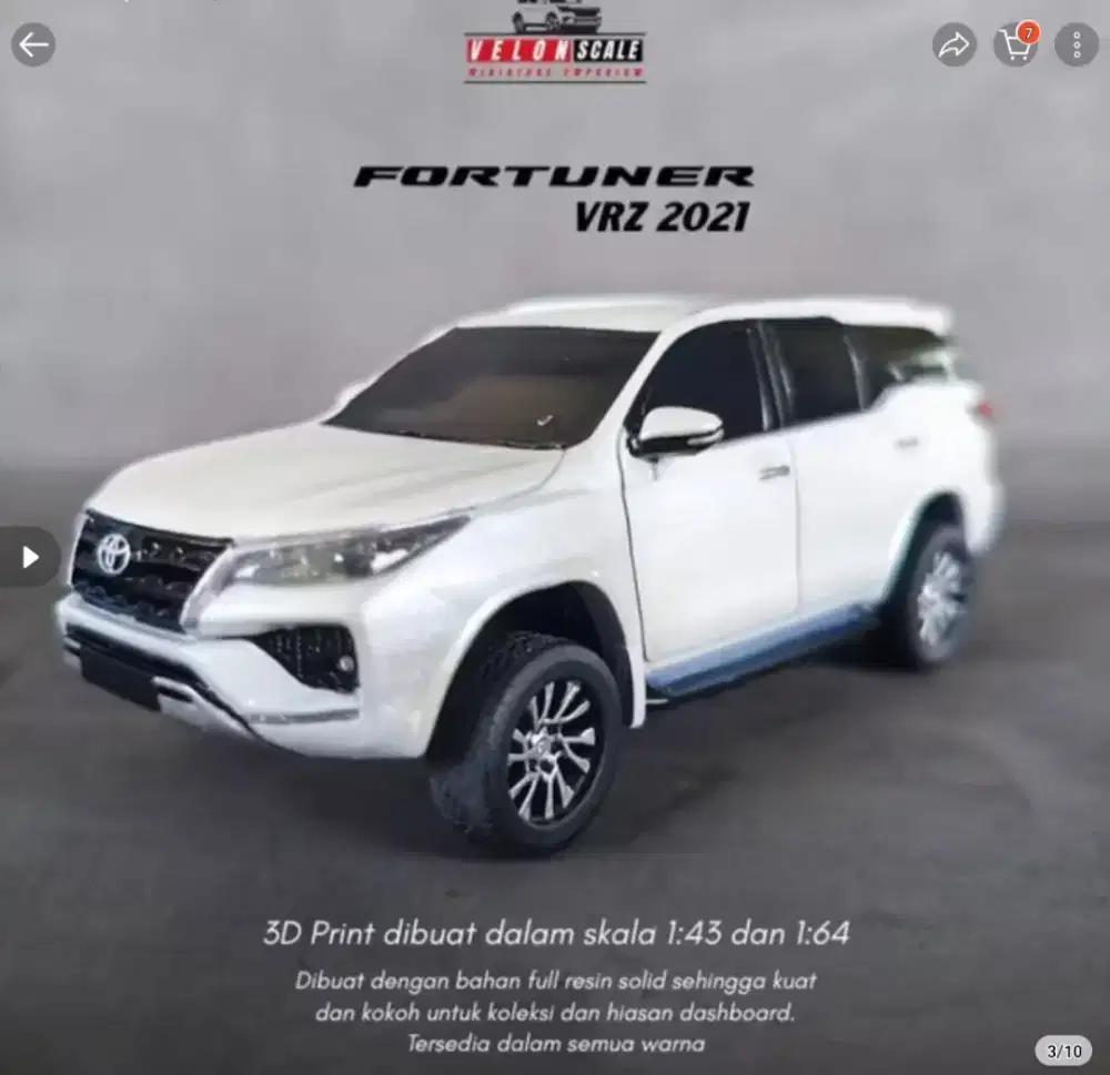 Miniatur toyota fortuner (BARU)