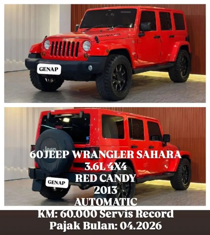[ RED CANDY ] JEEP WRANGLER SAHARA 3.6L 4X4 2013 AUTOMATIC