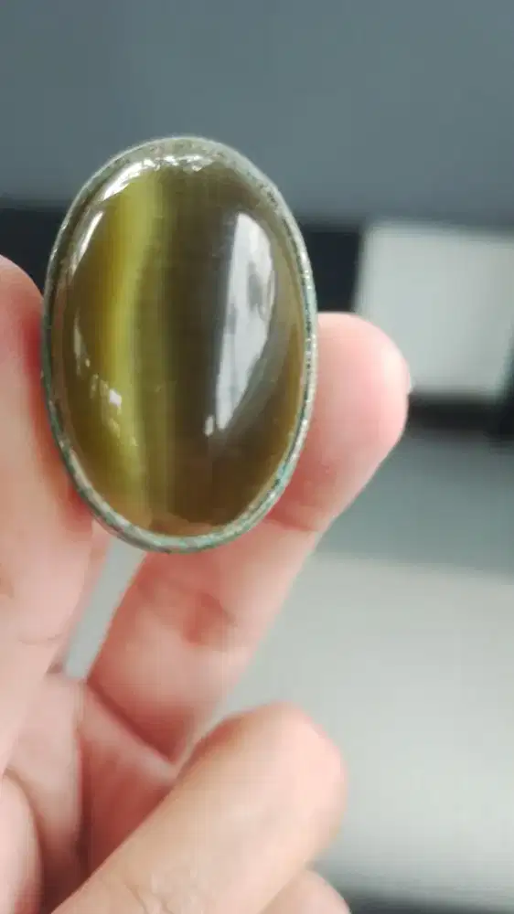 Jual Batu Mulia Cat Eye Ring Emas Putih