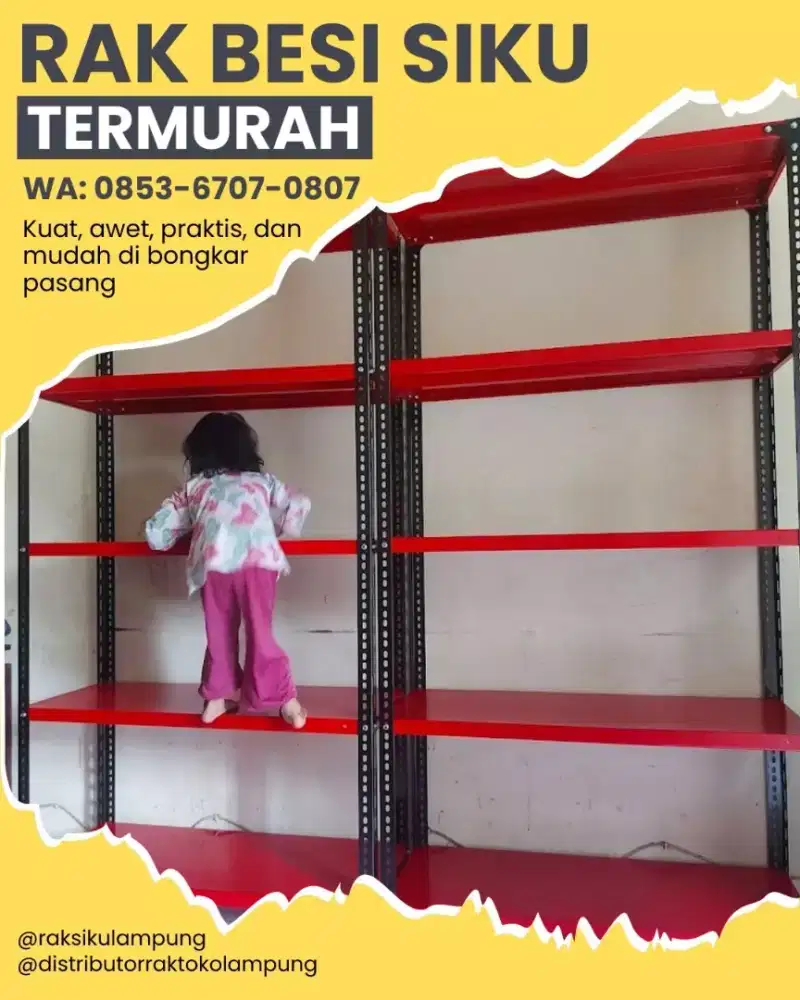 Rak Besi Merah 5 Susun